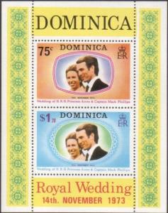 Dominica 1973 SGMS396 Royal Wedding MS MNH