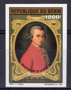 Benin 1991 Sc#686 MOZART DEATH BICENTENARY Set (1) IMPERFORATED MNH