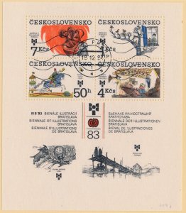 Czechoslovakia #2471a Illustrations 4 Children & Youth Souvenir Sheet 1983 Used
