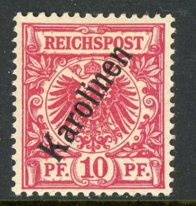 Caroline Islands 1900 Germany 10 pfg Carmine 56° Scott #3 Mint  E441