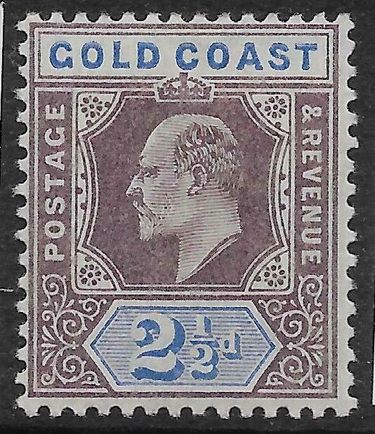 GOLD COAST SG52 1906 2½d DULL-PURPLE & ULTRAMARINE MTD MINT