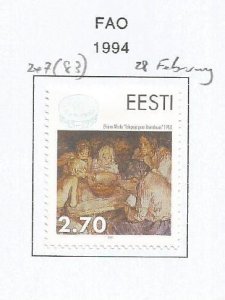 ESTONIA - 1995 - F A O - Perf Single Stamp - Mint Lightly Hinged