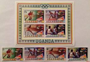 Uganda 1980** Mi.278-81 + Bl.23. Olympics '80 [20;8]