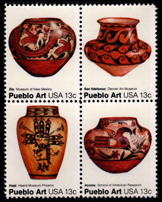 USA Scott 1706-1709a MNH** Pueblo Pottery block