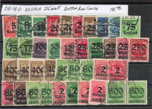 GERMANY  241-78 NO 242A 275 MINT  BOTTOM ROW STAMPS SIGNED    USED