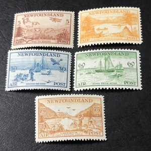 NEW FOUNDLAND # C13-C17--MINT/HINGED----COMPLETE SET--AIR-MAIL--1933