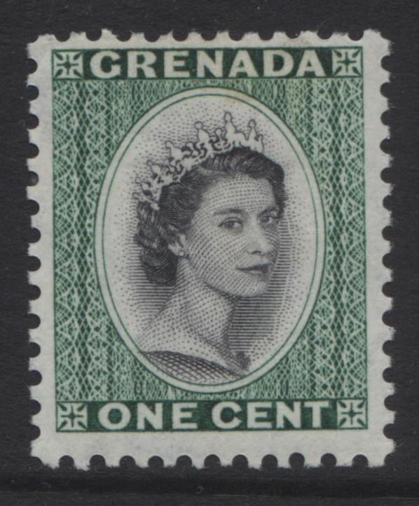 Grenada -Scott 172- QEII Definitive Issue-1953- MVLH - Single 1c -Stamp-Lot 1
