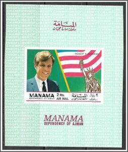 Manama #MiBlC35 Kennedy Brothers Set of 3 Souvenir Sheet MNH