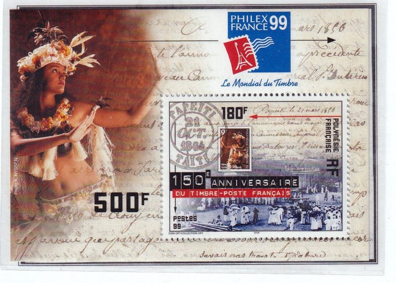 French Polynesia 1999 - First French Stamp   - MNH  Sheet    # 761a