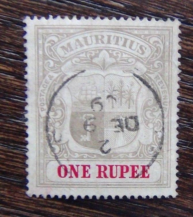 Mauritius 1904 - 1907 1R Grey Black & Carmine Fine Used