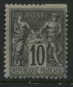 France 1877 Peace and Commerce 10 centimes black on lavender Type 2 mint o.g.