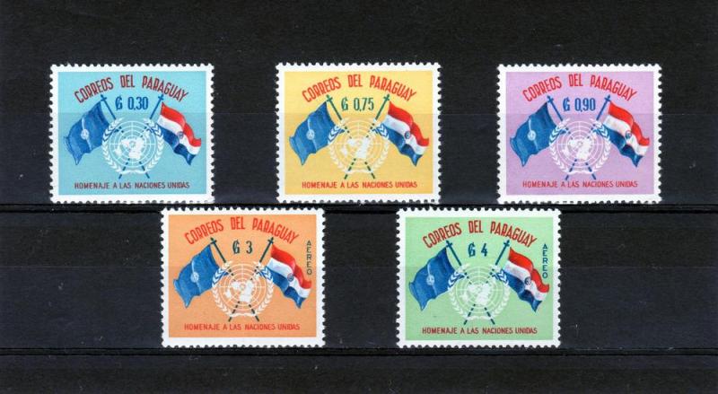 Paraguay 1996 Flags of UN set (5) Perforated mnh.vf