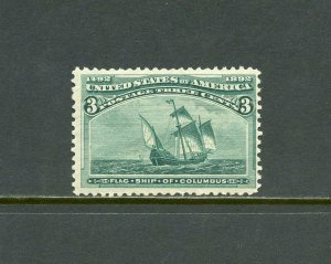 UNITED  STATES SCOTT#232 3c COLUMBIAN  MINT NEVER  HINGED