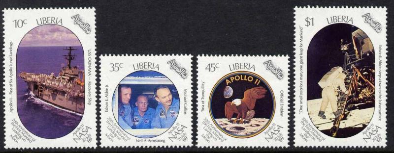 Liberia 1125-8 MNH Space, Apollo 11, Moon Landing, Rocket, Ship