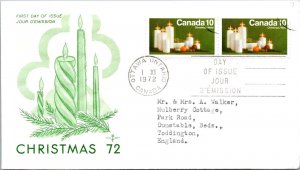 Canada 1972 FDC - Christmas Cover - Rosecraft Cachet - Ottawa, Ont - F78841