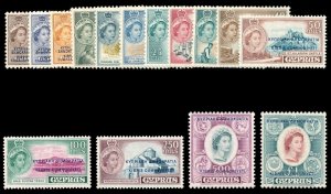 Cyprus 1960 QEII set complete MLH. SG 188-202. Sc 183-197.