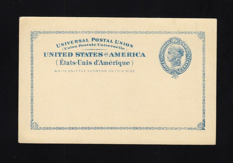 UX13 Mint Large Border International Postal Card, Cat. $250.00