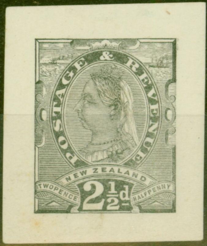 New Zealand 1891 2 1/2d Black Imperf Die Proof on Thick Paper Fine Mint
