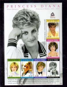 ST. VINCENT GRENADINES-BEQUIA #403 2007 PRINCESS DIANA MINT VF NH O.G SHEET6