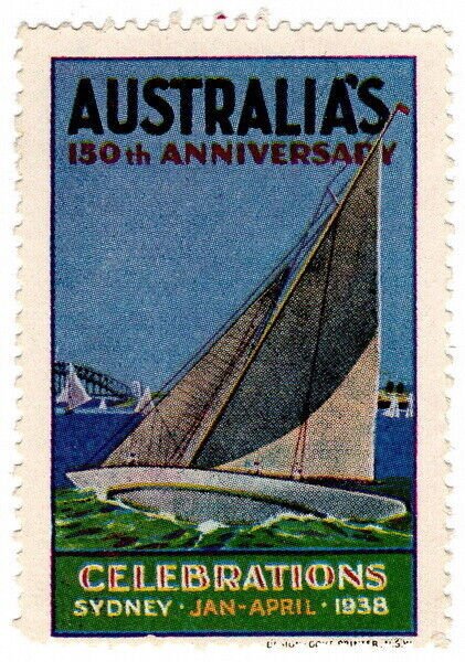 (I.B) Australia Cinderella : 150th Anniversary (Sydney 1938) Yachts