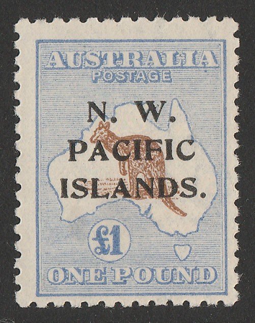 NEW GUINEA - NWPI : 1918 Kangaroo £1, 3rd wmk. MNH **. RARE 960 PRINTED!