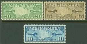 EDW1949SELL : USA 1926-27 Scott #C7-9 Very Fine-Extra Fine, Mint NH. Catalog $23