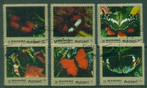 Manama 1972 Mi#1099 Butterflies gold frame CTO