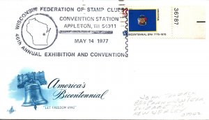 US SPECIAL EVENT CANCEL WISCONSIN FEDERATION OF STAMP CLUBS APPLETON WIS 1977