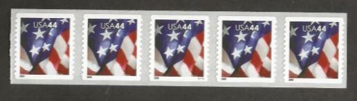 U.S. Scott #4395a Flag Stamp - Mint NH Strip of 5
