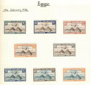 EGYPT Collection 1866-1952 on quadrille pages, Mint & Used, Scott $1,563.00