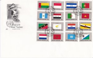 United Nations - New York # 554-569, Flag Single Stamps, Large First Day Covers