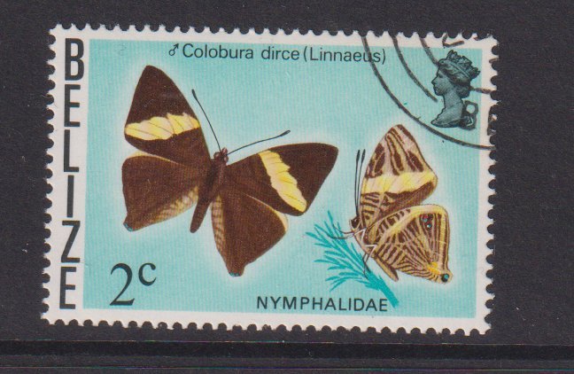 Belize   #347  cancelled   1974  butterflies   2c