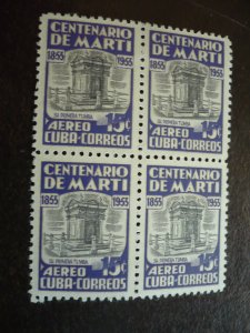 Stamps - Cuba - Scott# C79-C89 - Mint Hinged Set of 11 Airmail Stamps in Blocks