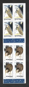 SD)1998 ROMANIA PORTFOLIO OF NIGHT BIRDS, APTERYX AUSTRALIS, TYTO ALBA,