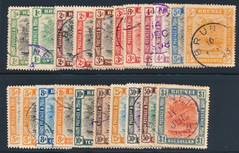 BRUNEI 13/38 USED (-30,32,34-35) SHORT SET BUT SCARCE