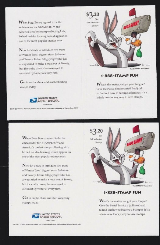 US 3204-3205 & FDI Sylvester and Tweety Souvenir Sheet w/Cancel Mint NH