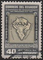 Ecuador SG#646 Used - 1942 40c.  - Maps, Anniversary