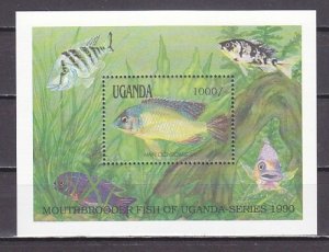Uganda, Scott cat. 867. Fish s/sheet. ^