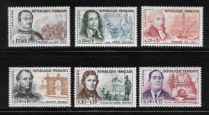 FRANCE - SCOTT #B350-55: FAMOUS MEN TYPE OF 1960 - VF - MINT NEVER HINGED