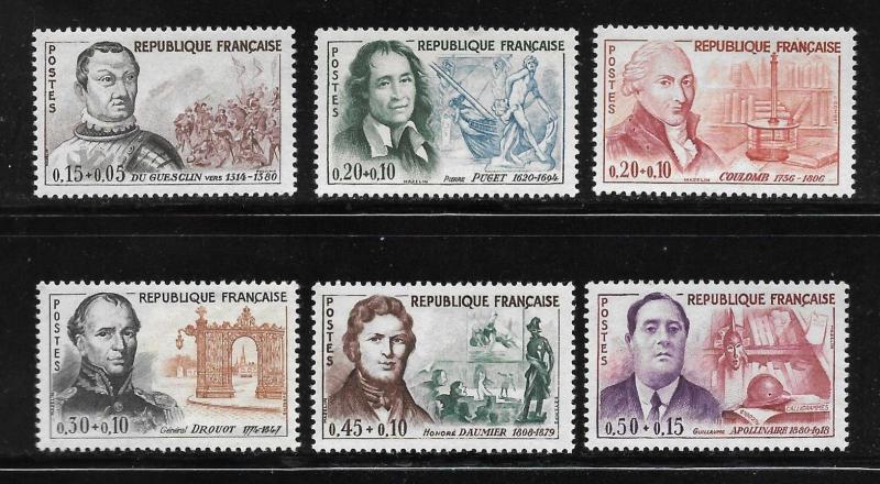 FRANCE - SCOTT #B350-55: FAMOUS MEN TYPE OF 1960 - VF - MINT NEVER HINGED