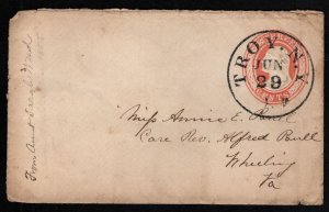 US #U1  Full Cover with lovely S-O-N Troy,NY cancel, Rare early classic posta...