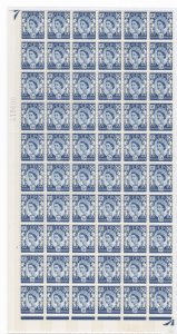 Sg XS26 1/6 Scotland 2 x 9.5mm Violet Cyl 1 No Dot perf FL(I/E) 1/4 sheet U/M