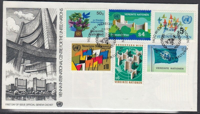 United Nations V1enna Scott 1-6 Combo FDC - 1979 Definitive Issue