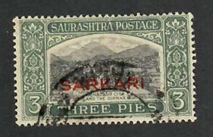 Saurashtra State- India; Scott O1; 1929; Used