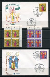 Germany, Berlin Christmas Stamp Blocks & First Day Covers MNH 1971