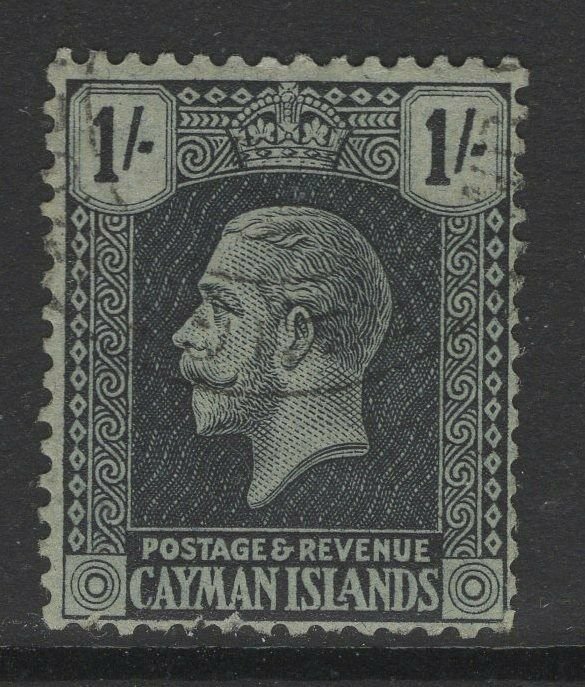 CAYMAN ISLANDS SG79 1925 1/= BLACK/GREEN FINE USED