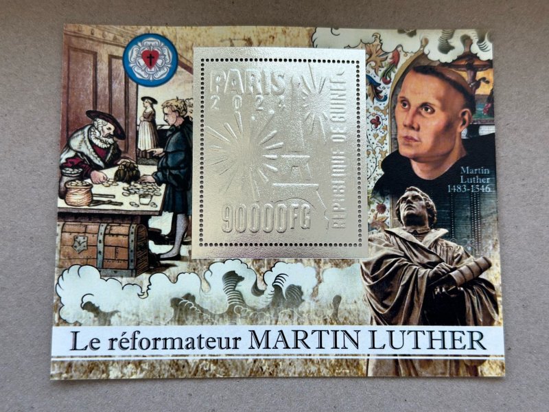 Martin Luther's reform 2024 year 8 blocks Foil. Silver.  perforated  NEW...