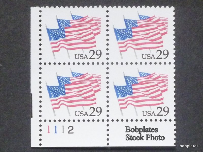 BOBPLATES #2531 Flags Plate Block F-VF NH SCV=$2.75 ~See Details for #s/Pos