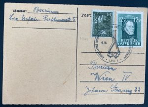 1947 Linz Austria 2 Years Liberation Anniversary Postcard First Day Cover