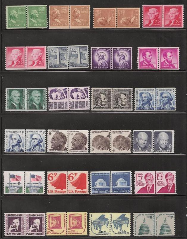 34 Different Line Pairs & Booklet Panes  VF-NH